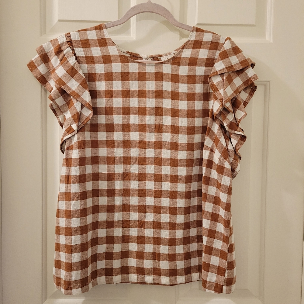 A new day women's brown plaid shirt XXL